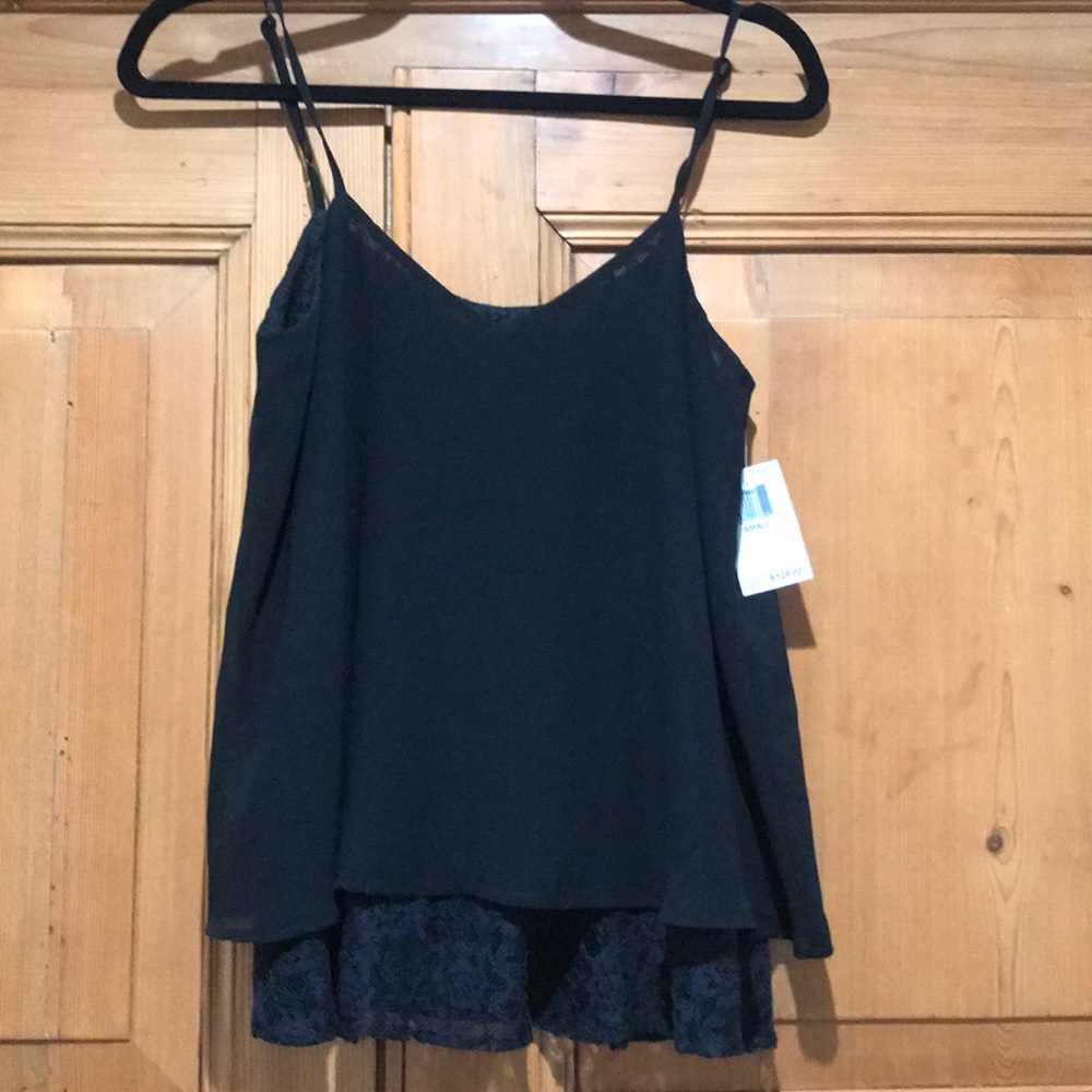Cusp by Neiman Marcus Black Lace Camisole Top SM